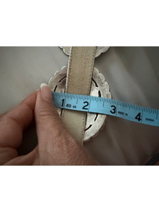 Brighton Sunflower Concho Belt White Silver Size Medium Western-inspired Vintage main image 8